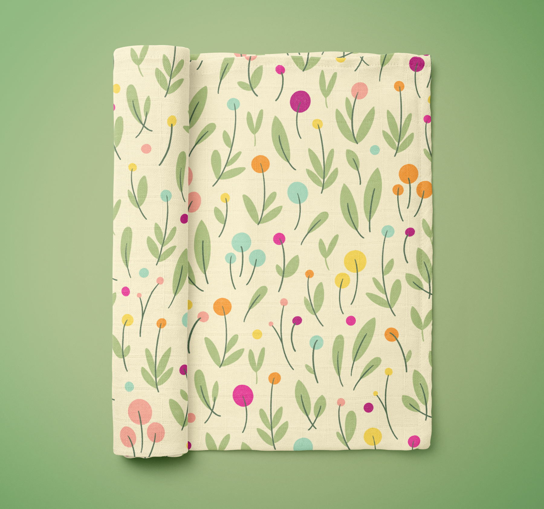 Floral Ditsy Repeat on a Baby Blanket